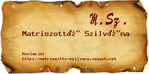 Matriszottó Szilvána névjegykártya
